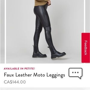 SPANX faux leather moto leggings